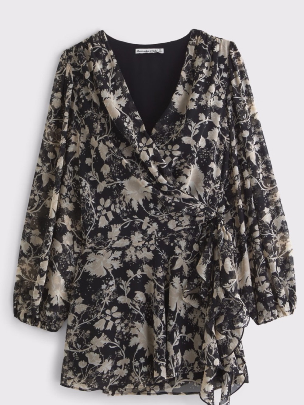 Abercrombie & Fitch NWT Long Sleeve Plunge Wrap Mini Dress XXSmall Tall